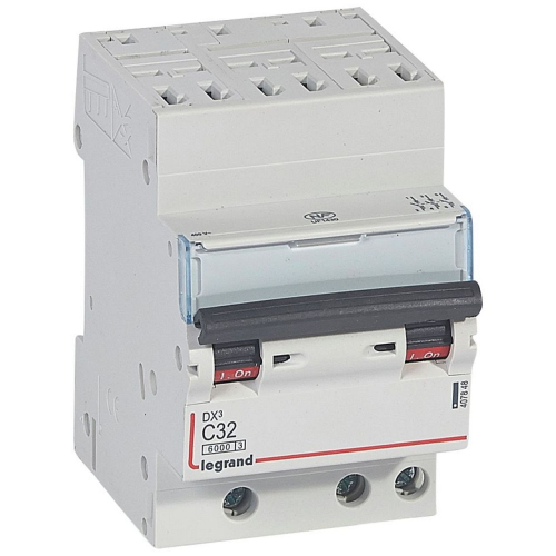 Disjoncteur DX³ 6000 -auto/vis-3P- 400V~-32A-10kA-courbeC-peigne HX³ opti 4P -3M-407848-3245064078481-LEGRAND