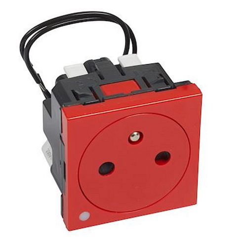 Prise de courant 2P+T Surface à voyant Mosaic 2 modules - rouge antimicrobien-077126L-3414971576261-LEGRAND