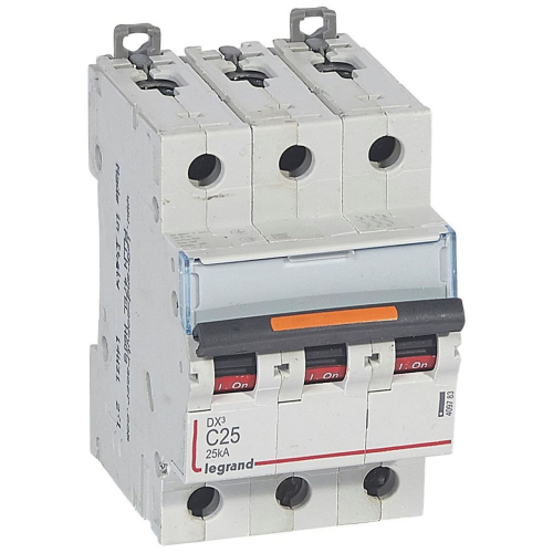 Disj. DX³ 25kA arrivée haute, départ bas à vis 3P 400V~ - 25A courbe C 3 modules-409783-3245064097833-LEGRAND