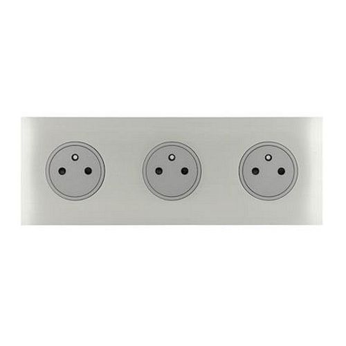 Art d'Arnould univers Epure triple prise de courant 2P+T 16A 250V - acier brossé-67433-3233620674338-ARNOULD