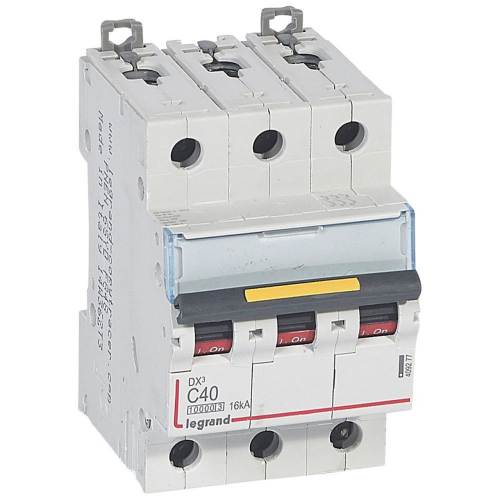 Disj. DX³ 1000kA 16kA arrivée haute/départ bas à vis 40A -courbe C -3 modules-409277-3245064092777-LEGRAND