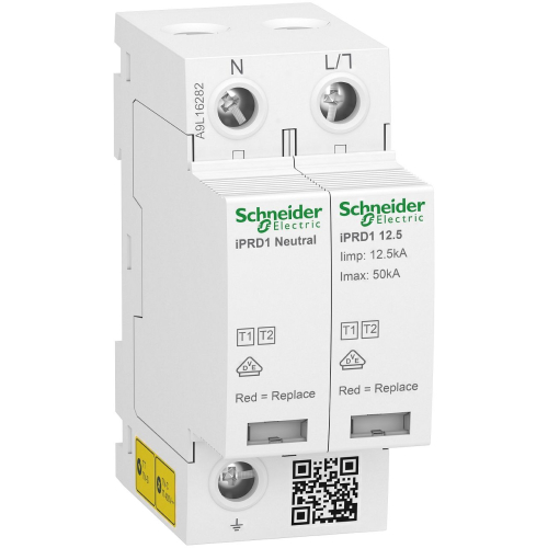 Acti9 Parafoudre iPRD1 12,5r - debro type1 - 1P+N - 350V - report signal - TT TN-A9L16282-3606481490209-SCHNEIDER ELECTRIC FRANCE