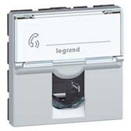 Prise RJ45 catégorie6A STP à blindage métal Mosaic 2 modules - alu-079476-3245060794767-LEGRAND