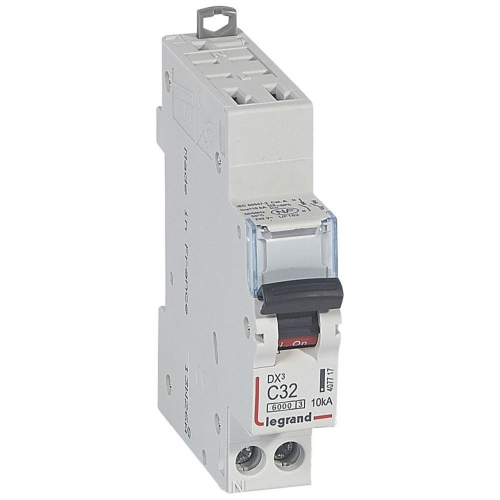 Disjoncteur DX³ 6000 - auto/vis - U+N - 230V~ - 32A - 10 kA - courbe C - 1M-407717-3245064077170-LEGRAND