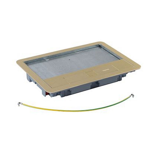 Couvercle métal revêtement laiton boite de sol version standard 8 ou 12 modules-088006-3414970754998-LEGRAND