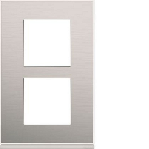 Plaque gallery 2 postes verticale 57mm placage aluminium-WXP2022-3250617195263-HAGER