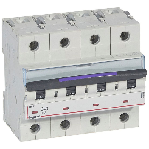 Disj. DX³ 50kA arrivée haute, départ bas à vis 4P 400V~ - 40A courbe C 6 modules-410178-3245064101783-LEGRAND