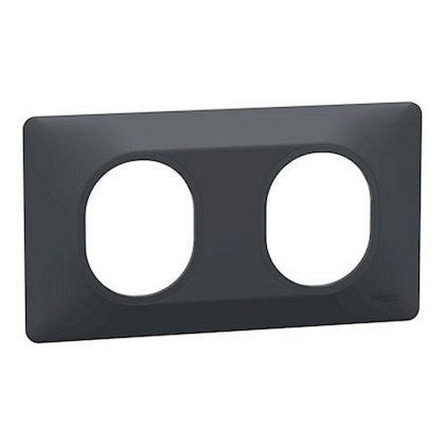 Ovalis - Plaque de finition - 2 postes Horizontal - entraxe 71 mm - Anthracite-S340704-3606482163171-SCHNEIDER ELECTRIC FRANCE