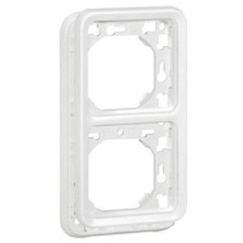 Support plaque 2postes verticaux Plexo composable IP55 blanc Artic antimicrobien-070749-3245060707491-LEGRAND