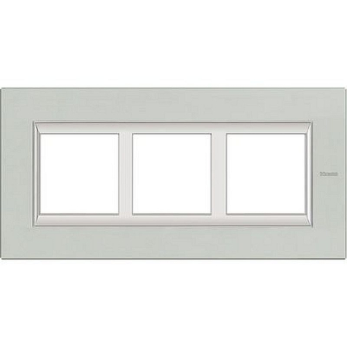 Plaque Axolute alu brossé 3X2modules vertical - rénovation entraxe 57mm -Naturel-HA4832/3XC-8012199804453-BTICINO