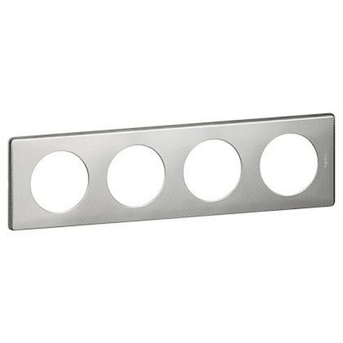 Plaque Céliane Métal 4 postes - finition Alu Snake-068724-3414970449368-LEGRAND