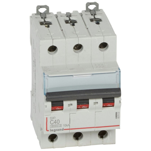 Disjoncteur DX³ 6000 -vis/vis-3P- 400V~-40A-10kA-courbeC-peigne HX³ trad 4P -3M-407833-3245064078337-LEGRAND