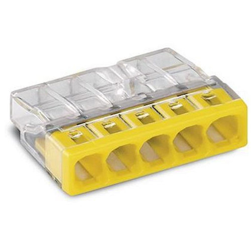 Borne WAGO 2273 - 5 x 0,5 à 2,5mm² Transp. / Jaune-2273-205-4050821027874-WAGO CONTACT