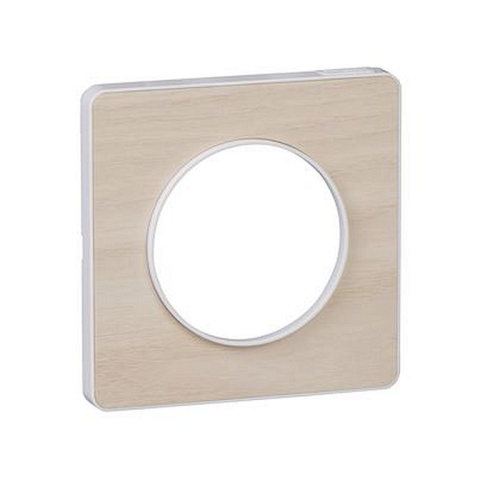 Odace Touch, plaque Bois nordique avec liseré Blanc 1 poste-S520802M-3606480318870-SCHNEIDER ELECTRIC FRANCE
