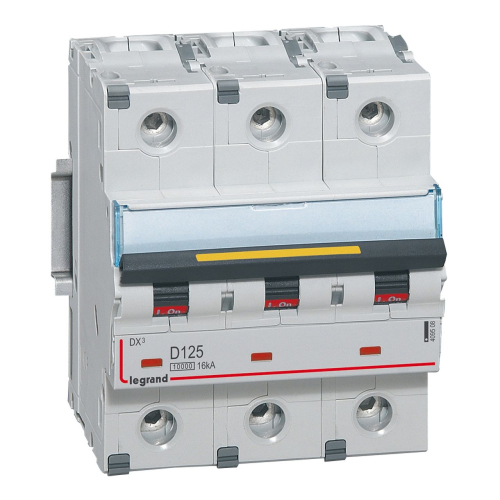 Disjoncteur DX³10000 16kA arrivée haute/départ bas vis 3P 125A courbe C -4,5 mod-409508-3245064095082-LEGRAND