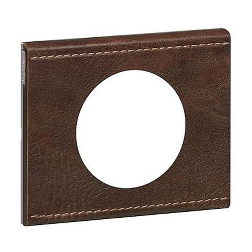 Plaque Céliane Matières 1 poste - finition Cuir Brun Texturé-069401-3245060694012-LEGRAND