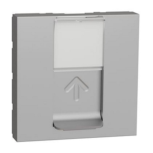 Unica - prise pour 1 RJ45 S-One - 2 mod - Alu - méca seul-NU941130-3606489466985-SCHNEIDER ELECTRIC FRANCE