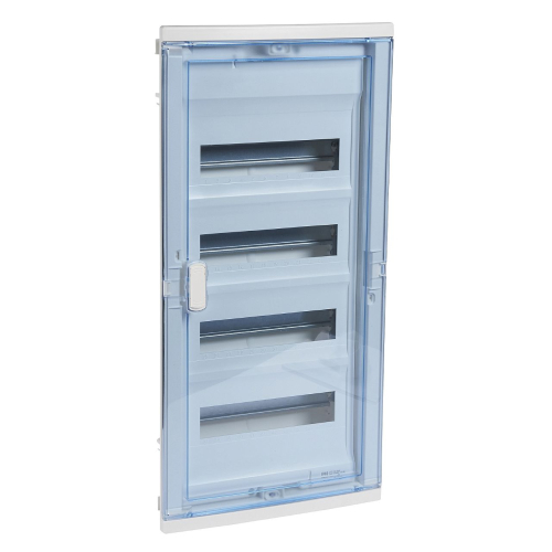 Coffret modulaire encastré 4 rangées 48+8 mod porte isolante galbée transparente-001524-3245060015244-LEGRAND