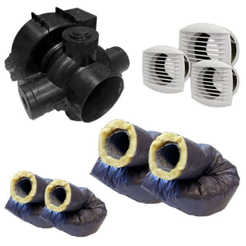 Kit VMC simple flux autoréglable avec gaines - Ventil'Eco ECONONAME -  