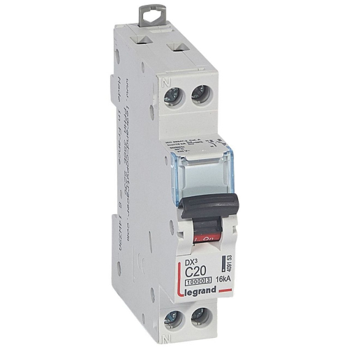 Disj. DX³10000 16kA arrivée haute/départ bas vis U+N 230V~ 20A courbe C -1 mod-409153-3245064091534-LEGRAND