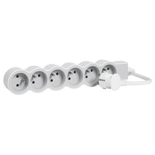 Rallonge 6x2P+T avec cordon 1,5m 3G 1mm² - blanc/gris clair-049484-3414971943902-LEGRAND