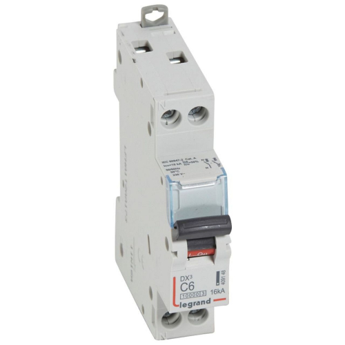 Disj. DX³10000 16kA arrivée haute/départ bas vis U+N 230V~ 6A courbe C -1 mod-409148-3245064091480-LEGRAND