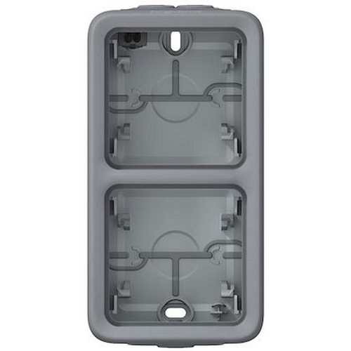 Boîtier étanche à embouts 2 postes verticaux Plexo composable IP55 - gris-069661-3245060696610-LEGRAND