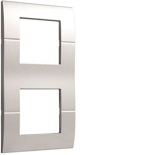 Systo plaque double verticale entraxe 71 2x2 modules Titane-WS408T-3250617144087-HAGER