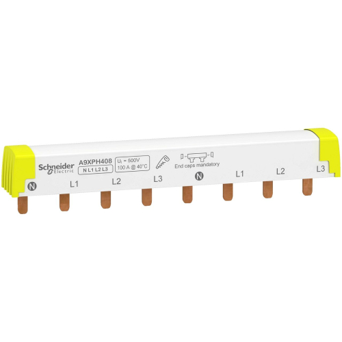 Acti9 iC60 - peigne de raccordement à dents - 4P - 100A - 8 modules de 18mm-A9XPH408-3606481160188-SCHNEIDER ELECTRIC FRANCE