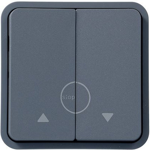 cubyko Poussoir volet-roulant associable gris IP55-WNA301-3250617174312-HAGER