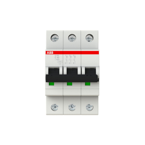 Disjoncteur S203 3P 40A Courbe C Raccordement à vis - 10KA (3Modules)-2CDS253001R0404-4016779468404-ABB