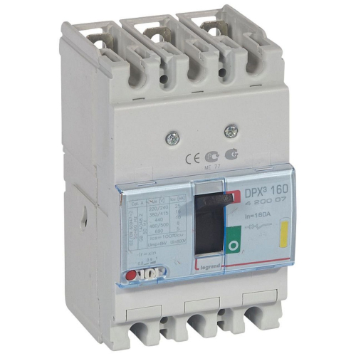 Disjoncteur magnétothermique DPX³160 pouvoir de coupure 16kA 400V~ - 3P - 160A-420007-3245064200073-LEGRAND