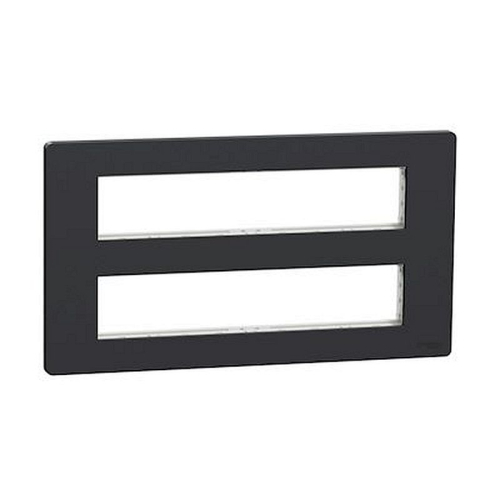 Unica - support fixation + plaque finition boîte concent 2 rang 10 mod - Anthrac-NU021054-3606489451950-SCHNEIDER ELECTRIC FRANCE