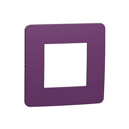 Unica Studio Color - plaque de finition - Prune liseré Blanc - 1 poste-NU280214-3606489452773-SCHNEIDER ELECTRIC FRANCE