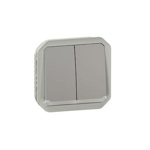 Commande double interrupteur ou poussoir lumineux Plexo composable gris-069526L-3414971878242-LEGRAND