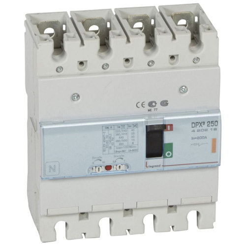 Disjoncteur magnétothermique DPX³250 pouvoir de coupure 25kA 400V~ - 4P - 200A-420218-3245064202183-LEGRAND