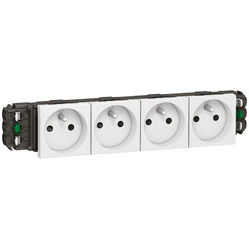 Prise 4x2P+T Mosaic pour goulottes DLP monobloc - 8 modules blanc-077304-3245060773045-LEGRAND