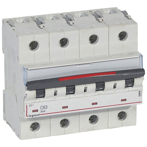Disjoncteur DX³ 36kA arrivée haute/départ bas vis 4P 63A - courbe C - 6 mod-410040-3245064100403-LEGRAND