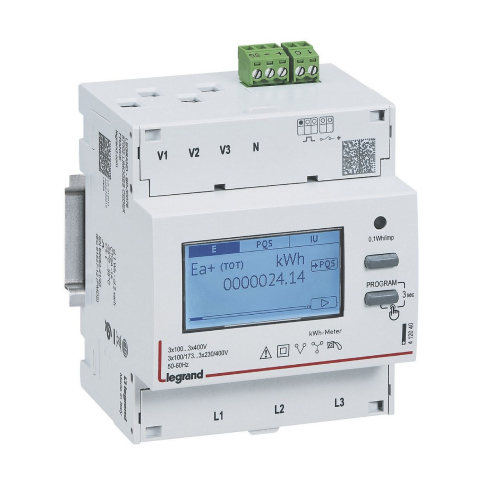 Compteur 3P EMDX³ non MID raccordement TI 5A sortie impulsions - 4 modules DIN-412040-3414971413719-LEGRAND