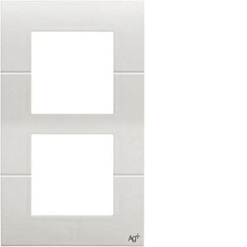 Systo plaque double verticale entraxe 57 2x2 modules Blanc AntiBactérien-WS406H-3250617147439-HAGER