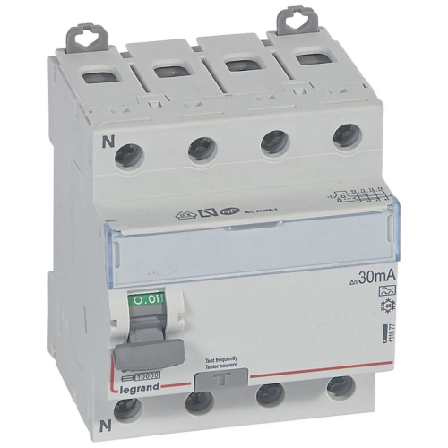 Interrupteur différentiel DX³-ID haut/bas vis - 4P 400V~ 80A typeA 30mA - 4 mod-411677-3245064116770-LEGRAND