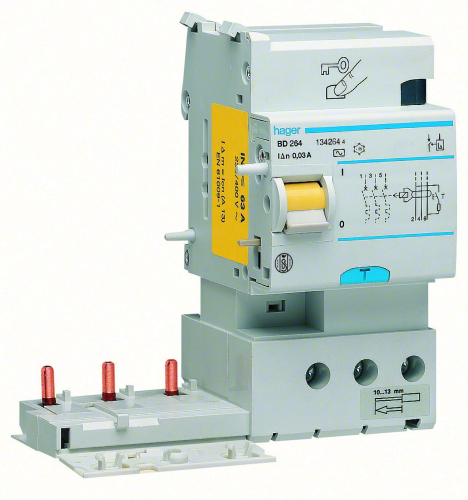 Bloc différentiel 2P 63A 30mA type AC 60Hz-BD266-3250611342663-HAGER