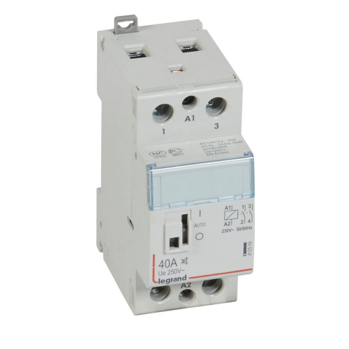 Contacteur puissance CX³ silencieux bobine 230V~ -2P 250V~ 40A - 2F -2 modules-412559-3245064125598-LEGRAND