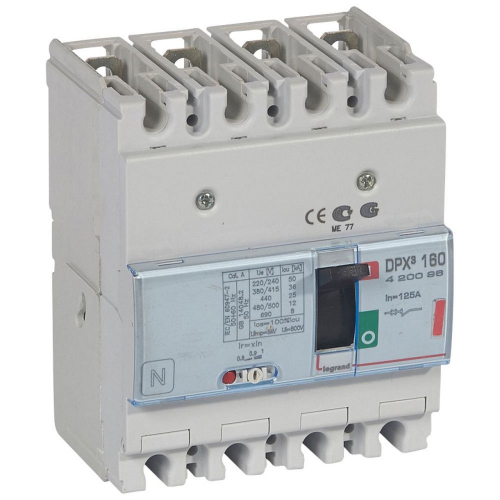 Disjoncteur magnétothermique DPX³160 pouvoir de coupure 36kA 400V~ - 4P - 125A-420096-3245064200967-LEGRAND