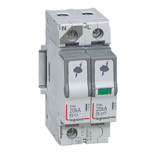 Parafoudre basse tension typeT2 Imax 20kA/pôle - 1P+N 320V~ - 2 modules-412224-3414970518002-LEGRAND