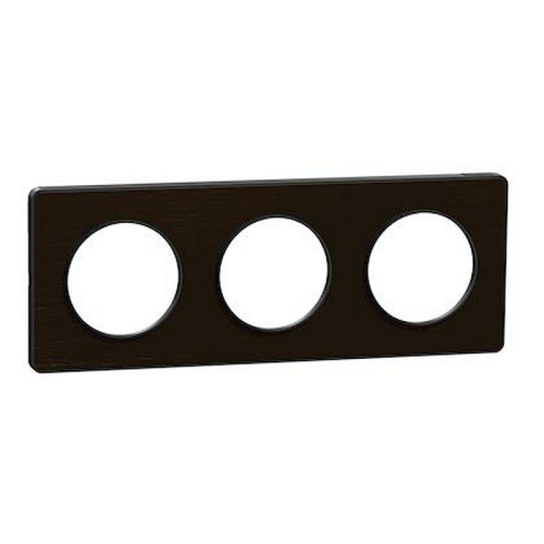 Odace Touch, plaque Bronze brossé liseré Anthracite 3 postes horiz./vert. 71mm-S540806L-3606480707605-SCHNEIDER ELECTRIC FRANCE