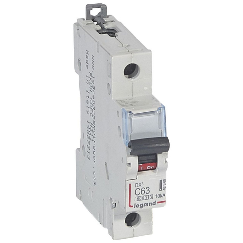 Disj. DX³ 6000kA 10kA arrivée haute/départ bas à vis 63A -courbe C -1 module-407660-3245064076609-LEGRAND