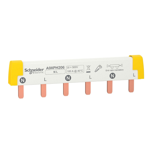 Acti9 iC60 - peigne de raccordement à dents - 2P - 100A - 6 modules de 18mm-A9XPH206-3606481160270-SCHNEIDER ELECTRIC FRANCE