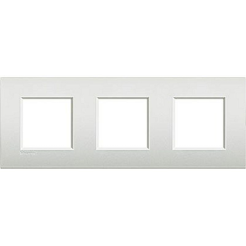 Plaque Livinglight Air Brillant 2+2+2 modules - Perle blanche-LNE4802M3PR-8005543501672-BTICINO