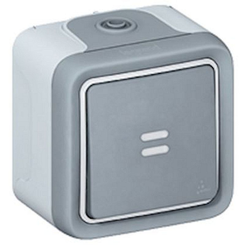 Interrupteur ou va-et-vient témoin Plexo complet IP55 saillie 10AX 250V - gris-069712-3245060697129-LEGRAND